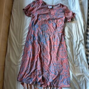 LuLaRoe Pink and Blue Mini Dress